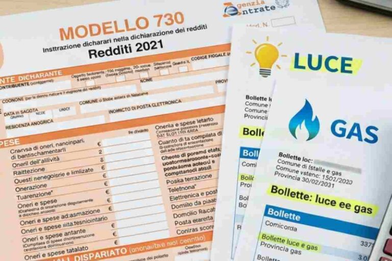 dichiarazione dei redditi e bollette