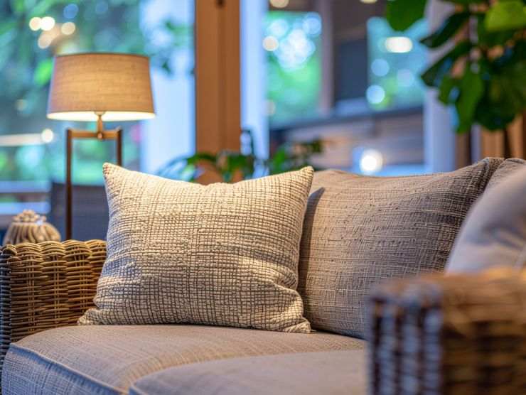 primo piano di un divano nel soggiorno