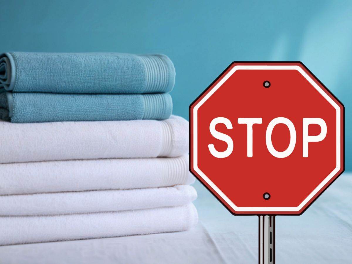 asciugamani e simbolo stop