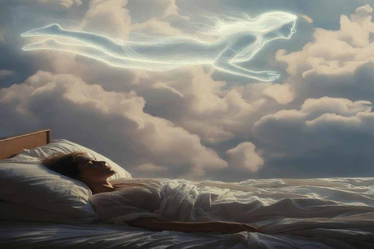 Una persona sogna di volare e vede la sua anima levarsi in volo