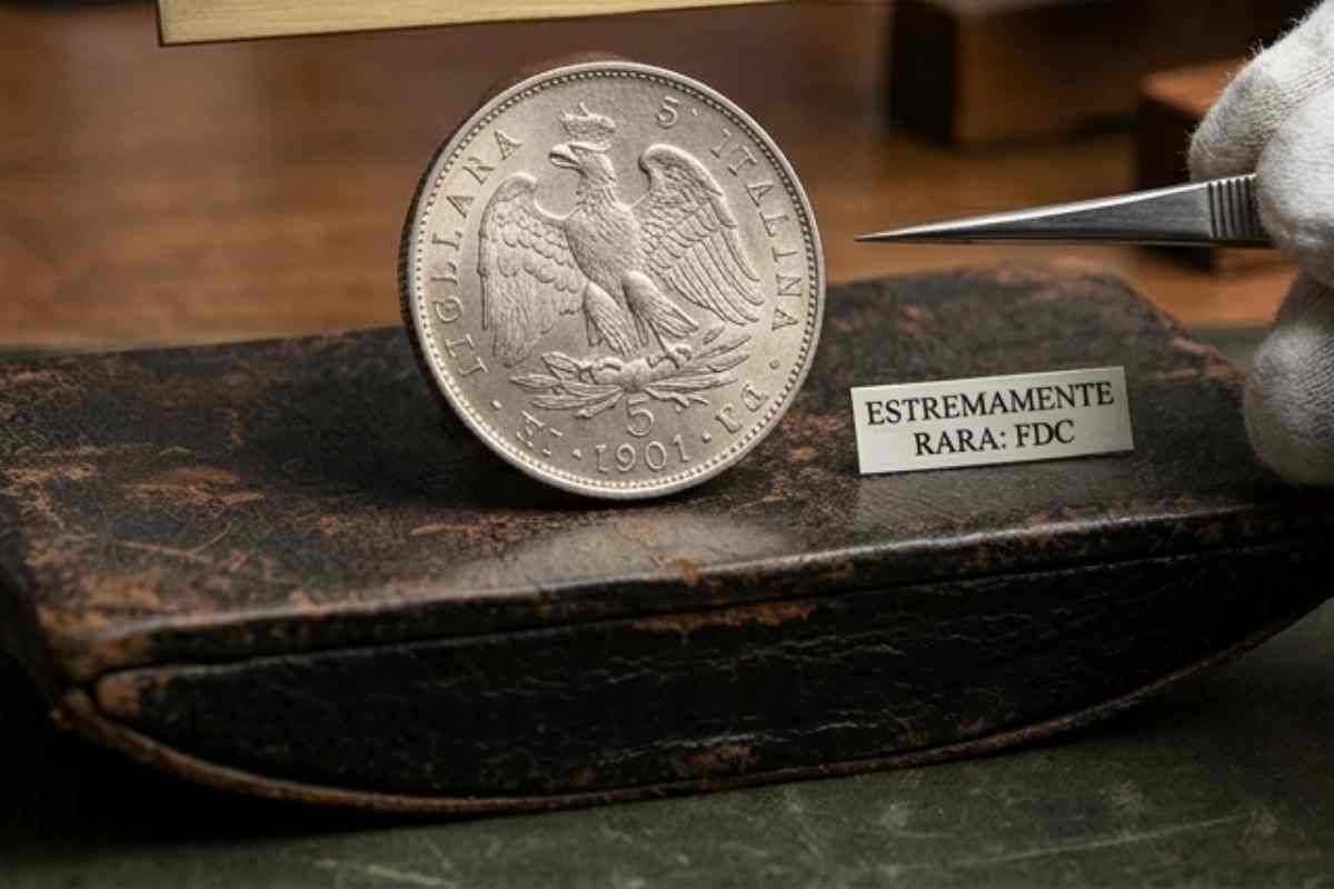 esperto in numismatica analizza una vecchia lira